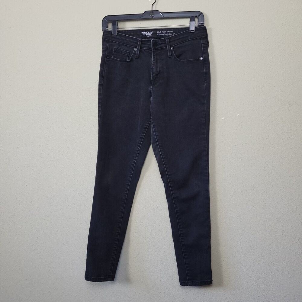 Mossimo Womens Blue Dark Wash Denim High Rise Stretch Skinny Jeans Size 28